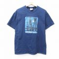L★古着 ヘインズ Hanes 半袖 ビンテージ Tシャツ メンズ 00年代 00s CONNECTICUT コットン クルーネック 紺 ネイビー 25aug08 中古