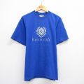 XL★古着 半袖 ビンテージ Tシャツ メンズ 90年代 90s ケンタッキー 刺繍 コットン クルーネック USA製 青 ブルー 25aug09 中古