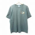 L★古着 チャンピオン champion 半袖 ビンテージ Tシャツ メンズ 90年代 90s ワンポイントロゴ コットン クルーネック 緑 グリーン 【spe】 25aug09 中古