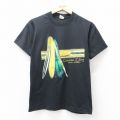 S★古着 スクリーンスターズ 半袖 ビンテージ Tシャツ メンズ 80年代 80s サーフボード クルーネック USA製 黒 ブラック 【spe】 25aug09 中古