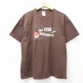 L★古着 フルーツオブザルーム 半袖 ビンテージ Tシャツ メンズ 00年代 00s FISH ルアー コットン クルーネック 茶 ブラウン 25aug09 中古