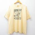 【20%OFF】XL★古着 半袖 ビンテージ Tシャツ メンズ 00年代 00s WALK RUN 企業広告 大きいサイズ コットン クルーネック 黄 イエロー 25aug09 中古