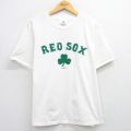 XL★古着 アディダス adidas 半袖 ビンテージ Tシャツ メンズ 00年代 00s ボストンレッドソックス クローバー コットン クルーネック 白 ホワイト メジャーリーグ ベースボール 野球 25aug09 中古