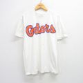 XL★古着 半袖 ビンテージ Tシャツ メンズ 90年代 90s フロリダゲイターズ コットン クルーネック USA製 白 ホワイト 25aug09 中古