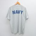 XL★古着 フルーツオブザルーム 半袖 ビンテージ Tシャツ メンズ 90年代 90s ミリタリー ネイビー 大きいサイズ クルーネック USA製 薄グレー 霜降り 25aug09 中古
