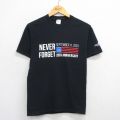 S★古着 半袖 Tシャツ メンズ NEVER FORGET コットン クルーネック 黒 ブラック 25aug12 中古