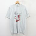 XL★古着 フルーツオブザルーム 半袖 ビンテージ Tシャツ メンズ 90年代 90s 消防署 大きいサイズ クルーネック 薄グレー 霜降り 25aug12 中古