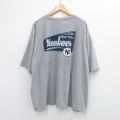 XL★古着 アディダス adidas 半袖 ビンテージ Tシャツ メンズ 00年代 00s MLB ニューヨークヤンキース 大きいサイズ クルーネック グレー 霜降り メジャーリーグ ベースボール 野球 25aug12 中古