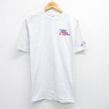 XL★古着 ヘインズ Hanes 半袖 ビンテージ Tシャツ メンズ 90年代 90s BLUE RIBBON CAMP 大きいサイズ クルーネック USA製 薄グレー 霜降り 25aug12 中古