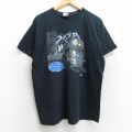 L★古着 半袖 ビンテージ Tシャツ メンズ 00年代 00s 機関車 コットン クルーネック 黒 ブラック 25aug13 中古