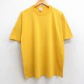 XL★古着 ジャージーズ 半袖 ビンテージ Tシャツ メンズ 90年代 90s 無地 クルーネック USA製 黄 イエロー 25aug13 中古