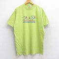 L★古着 オニータ ONEITA 半袖 ビンテージ Tシャツ メンズ 90年代 90s River マラソン 企業広告 コットン クルーネック USA製 黄緑 25aug13 中古