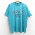 XL★古着 リーボック REEBOK 半袖 ビンテージ Tシャツ メンズ 90年代 90s オコニー コットン クルーネック USA製 青緑 25aug13 中古