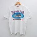 L★古着 半袖 ビンテージ Tシャツ メンズ 90年代 90s ナイアガラの滝 船 クルーネック カナダ製 白 ホワイト 25aug19 中古
