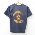 S★古着 半袖 ビンテージ Tシャツ メンズ 00年代 00s 消防士 カナセーラガ クルーネック 紺 ネイビー 25aug19 中古