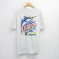 XL★古着 半袖 ビンテージ Tシャツ メンズ 90年代 90s 魚 Citation 胸ポケット付き 大きいサイズ コットン クルーネック USA製 薄グレー 霜降り 25aug19 中古