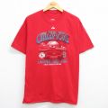 L★古着 半袖 ビンテージ Tシャツ メンズ 00年代 00s MLB ボストンレッドソックス ジョシュベケット エリックガニエ コットン クルーネック 赤 レッド メジャーリーグ ベースボール 野球 25aug19 中古