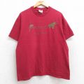 L★古着 ヘインズ Hanes 半袖 ビンテージ Tシャツ メンズ 00年代 00s THE BAD ASS コットン クルーネック 赤系 レッド 25aug19 中古