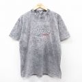 【50%OFF】XL★古着 半袖 ビンテージ Tシャツ メンズ 90年代 90s ワサーガビーチ コットン クルーネック カナダ製 濃グレー タイダイ 25aug19 中古