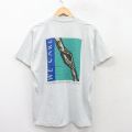 L★古着 フルーツオブザルーム 半袖 ビンテージ Tシャツ メンズ 90年代 90s 腕 クルーネック USA製 薄グレー 霜降り 【spe】 25aug19 中古