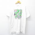 【20%OFF】XL★古着 フルーツオブザルーム 半袖 ビンテージ Tシャツ メンズ 90年代 90s RUN TEA 企業広告 大きいサイズ コットン クルーネック USA製 白 ホワイト 25aug20 中古
