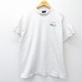 L★古着 半袖 ビンテージ Tシャツ メンズ 90年代 90s LBI クジラ コットン クルーネック USA製 薄グレー 25aug20 中古
