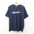XL★古着 ヘインズ Hanes 半袖 ビンテージ Tシャツ メンズ 00年代 00s alfred state 大きいサイズ コットン クルーネック 紺 ネイビー 25aug20 中古