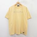 XL★古着 ジャンスポーツ 半袖 ビンテージ Tシャツ メンズ 90年代 90s BROWN 大きいサイズ コットン クルーネック USA製 黄 イエロー 25aug21 中古