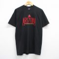 L★古着 フルーツオブザルーム 半袖 ビンテージ Tシャツ メンズ 90年代 90s アリゾナ 唐辛子 刺繍 コットン クルーネック USA製 黒 ブラック 25aug21 中古
