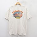 00s 半袖Tシャツ KANSAS BNSF 生成り ベージュ XL | 古着