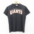 S★古着 ヘインズ Hanes 半袖 ビンテージ Tシャツ メンズ 90年代 90s MLB サンフランシスコジャイアンツ コットン クルーネック 黒 ブラック メジャーリーグ ベースボール 野球 25aug21 中古
