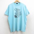 【20%OFF】XL★古着 スクリーンスターズ 半袖 ビンテージ Tシャツ メンズ 90年代 90s オハイオ 企業広告 クルーネック USA製 水色 25aug22 中古