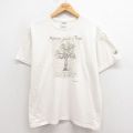 L★古着 半袖 ビンテージ Tシャツ メンズ 00年代 00s 木 コットン クルーネック 生成り 25aug23 中古