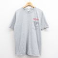 L★古着 半袖 ビンテージ Tシャツ パーカー メンズ 00年代 00s 胸ポケット付き クルーネック グレー 霜降り 25aug23 中古