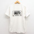 L★古着 半袖 ビンテージ Tシャツ メンズ 90年代 90s BMSTK クルーネック 白 ホワイト 25aug23 中古