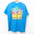 XL★古着 半袖 ビンテージ Tシャツ メンズ 00年代 00s Rainforest Cafe コットン クルーネック 水色 25aug25 中古