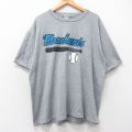 XL★古着 ラッセル 半袖 ビンテージ Tシャツ メンズ 80年代 80s merchanta 野球 大きいサイズ クルーネック USA製 グレー 霜降り 25aug25 中古