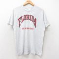 M★古着 半袖 ビンテージ Tシャツ メンズ 90年代 90s フロリダ クルーネック USA製 薄グレー 霜降り 25aug26 中古