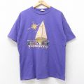 XL★古着 半袖 ビンテージ Tシャツ メンズ 90年代 90s ヨット トロント コットン クルーネック カナダ製 紫 パープル 25aug26 中古
