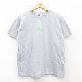 L★古着 アディダス adidas 半袖 ビンテージ Tシャツ メンズ 00年代 00s ワンポイントロゴ クルーネック グレー 霜降り 25aug26 中古