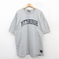 XL★古着 半袖 ビンテージ Tシャツ メンズ 00年代 00s ピッツバーグ 大きいサイズ コットン クルーネック グレー 霜降り 25aug27 中古