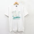 L★古着 スクリーンスターズ 半袖 ビンテージ Tシャツ メンズ 80年代 80s ヨット クルーネック USA製 白 ホワイト 25aug27 中古