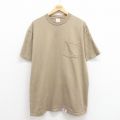 XL★古着 ディッキーズ Dickies 半袖 ビンテージ Tシャツ メンズ 00年代 00s 無地 胸ポケット付き コットン クルーネック ベージュ カーキ 25aug27 中古