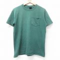 L★古着 半袖 ビンテージ Tシャツ メンズ 90年代 90s 無地 胸ポケット付き コットン クルーネック USA製 緑 グリーン 25aug27 中古