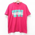 XL★古着 スクリーンスターズ 半袖 ビンテージ Tシャツ メンズ 90年代 90s テネシー クルーネック USA製 濃ピンク 【spe】 25aug27 中古