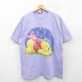 【50%OFF】XL★古着 半袖 ビンテージ Tシャツ メンズ 00年代 00s ディズニー DISNEY くまのプーさん コットン クルーネック 薄紫 パープル 25aug27 中古