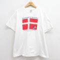 XL★古着 ヘインズ Hanes 半袖 ビンテージ Tシャツ メンズ 90年代 90s デンマーク コットン クルーネック 白 ホワイト 25aug27 中古