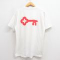 L★古着 フルーツオブザルーム 半袖 ビンテージ Tシャツ メンズ 90年代 90s カギ クルーネック USA製 白 ホワイト 25aug27 中古