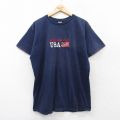 フルーツオブザルーム 00s 半袖Tシャツ USAロゴ ネイビー XL | 古着