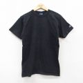 M★古着 チャンピオン champion 半袖 ビンテージ Tシャツ メンズ 90年代 90s 無地 コットン クルーネック USA製 黒 ブラック 【spe】 25aug27 中古